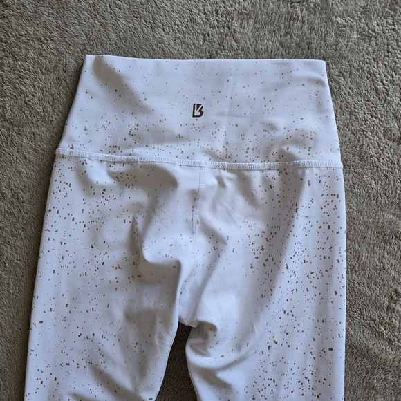 BuffBunny High Waist Dazzle White Rose Gold Splatter Leggings size small - Picture 6 of 11